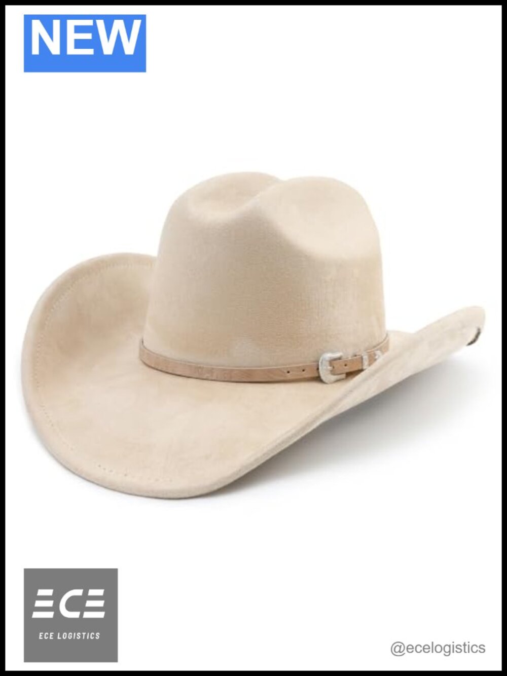 Faux Suede Wide Brim Cowboy Hat Western Cattleman Adjustable Unisex